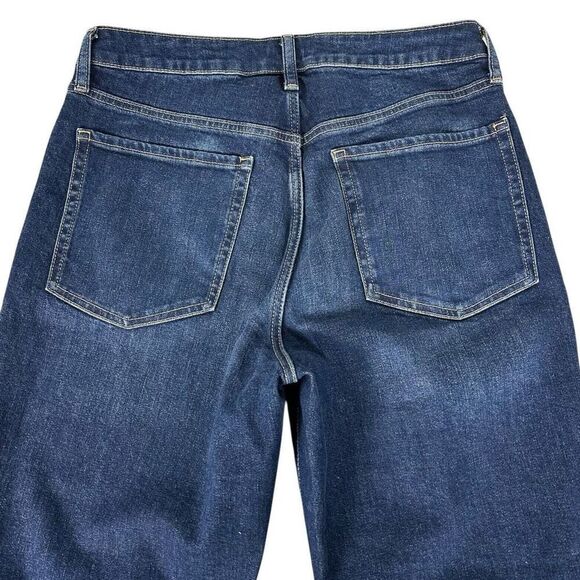 Old Navy High-Waisted Button-Fly O.G. Straight Ripped Cut-Off Jeans size 12 - Picture 7 of 11